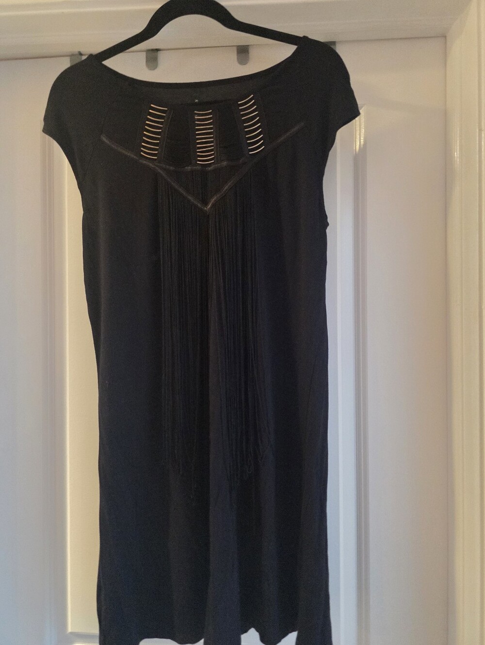 Karen Miller Black Fringe Detail Women's Dress